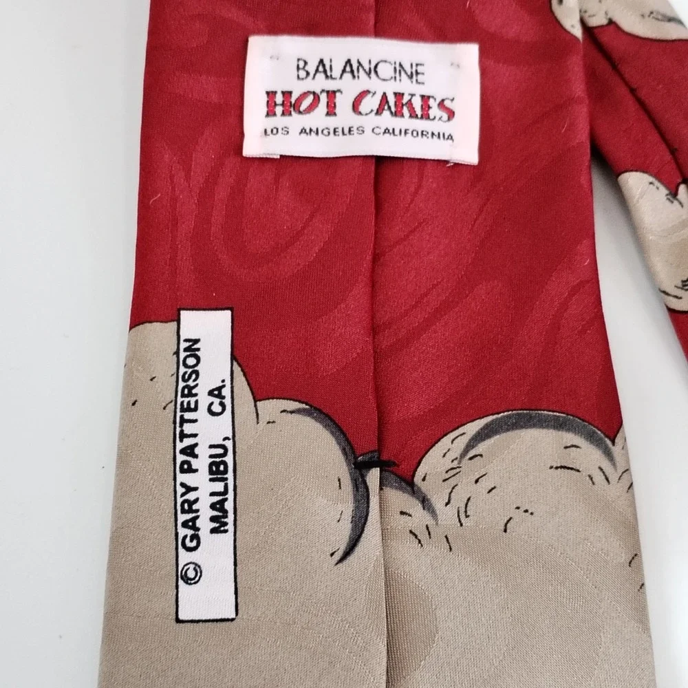 VTG Gary Patterson Frustrated Golfer Novelty‎ Tie Balancine Hot Cakes Red Golf